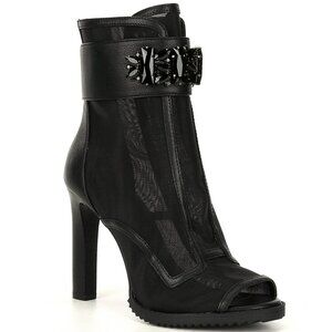 KARL LAGERFELD Blayze Black Mesh Jeweled Heels Size 5 NEW without box